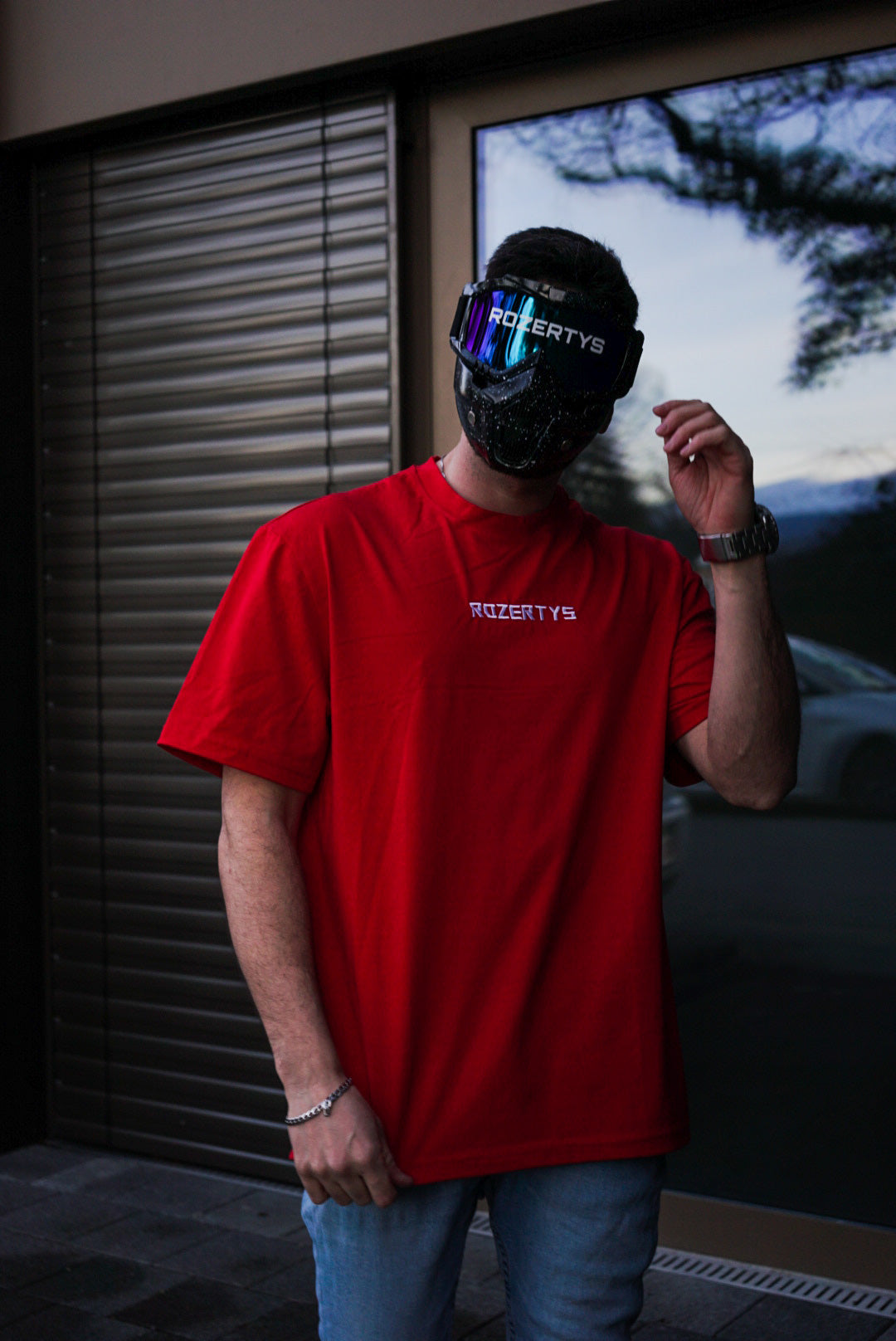 ROZERTYS EMBROIDERY RED OVERSIZE TEE