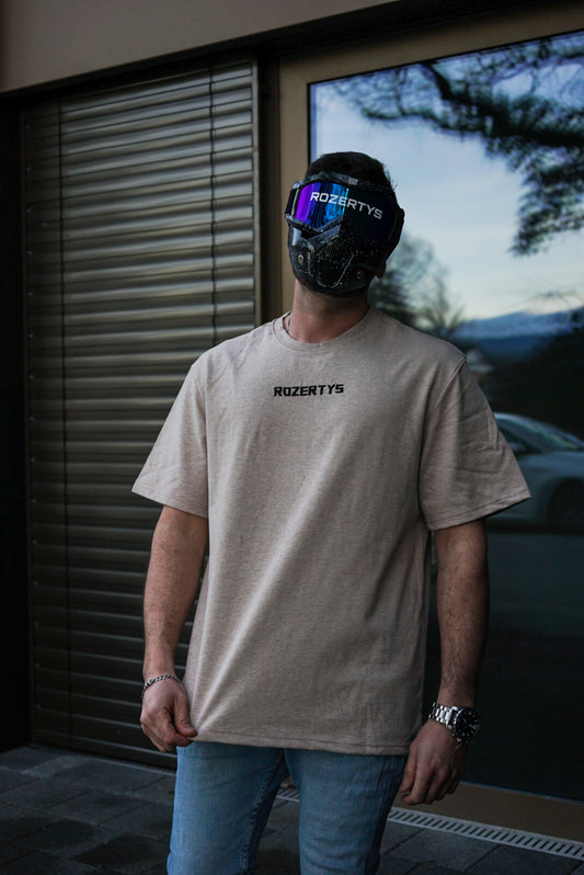 ROZERTYS EMBROIDERY CREAM OVERSIZE TEE