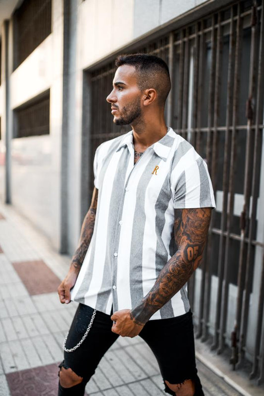 ROZERTYS GRAY STRIPE SHIRT